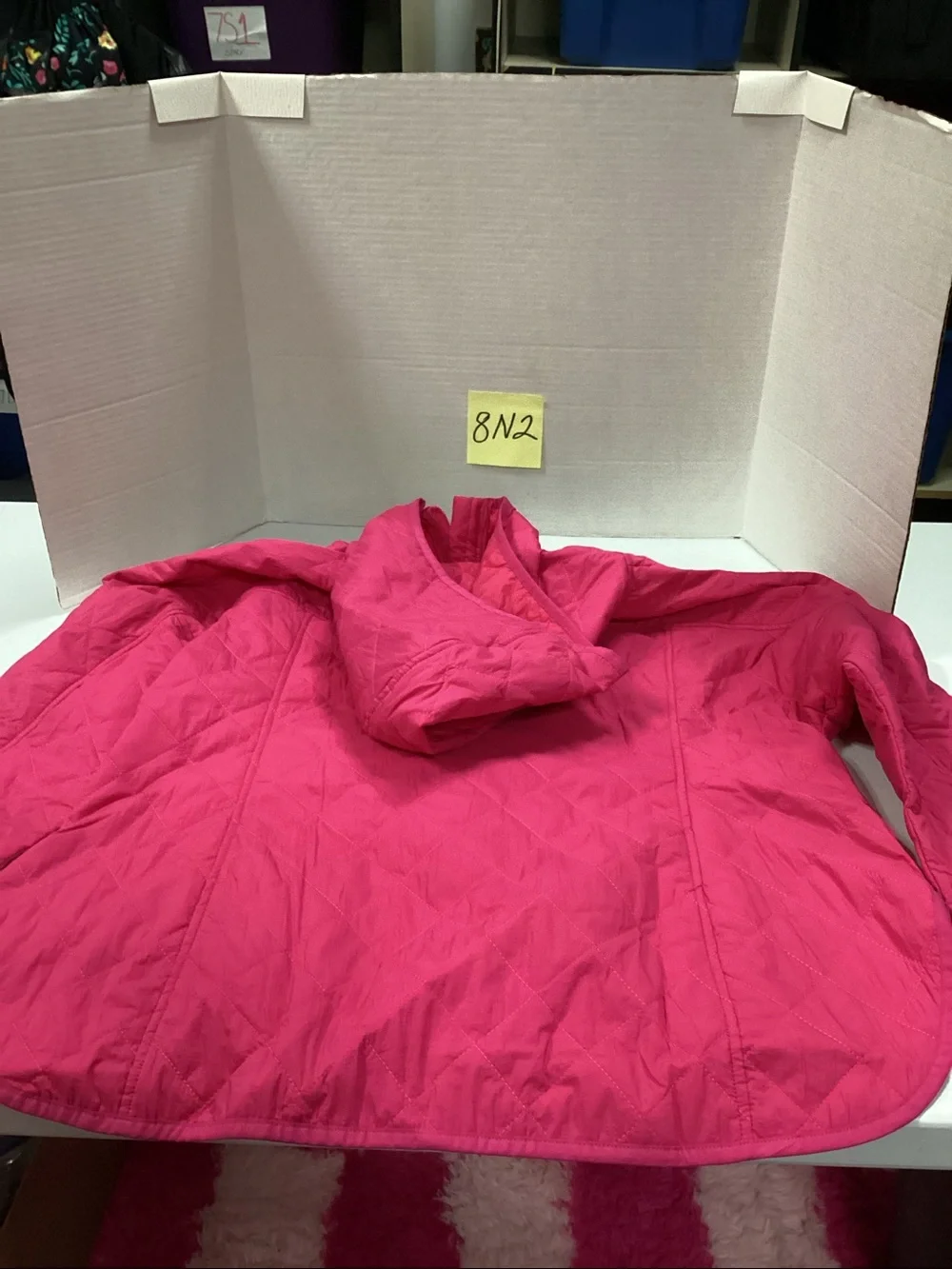 Fabletics Hot Pink Quilted Hooded Puffer Jacket
